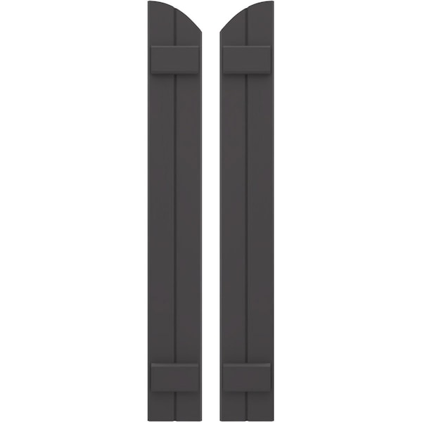 Ekena Millwork Americraft 2-Board (2 Batten) Wood Joined Board-n-Batten Shutters w/Ellipt Top, ARW101BE207X77SMH, PR ARW101BE207X77SMH - main